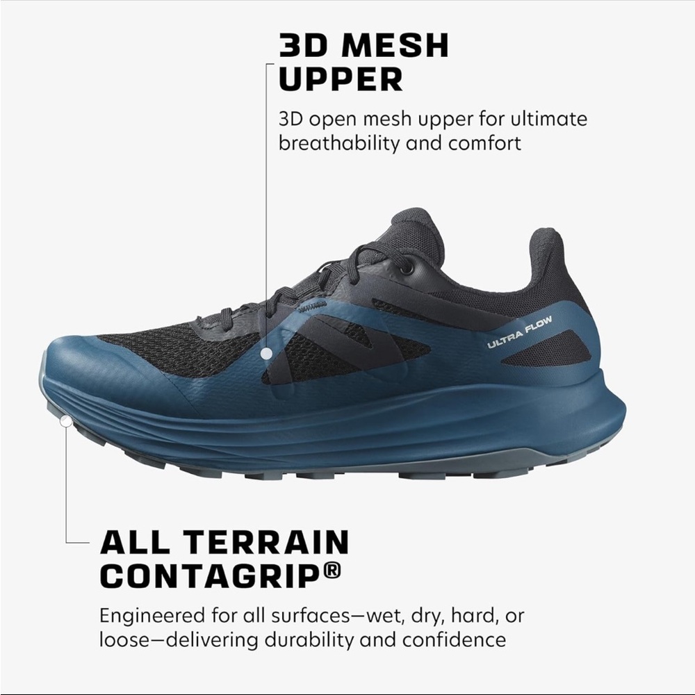 Salomon Men's Ultra Flow Gore-tex M Trail Running Shoes Sneakers - Picture 4 of 11